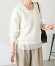 《人気シリーズ/9色》スウェットライクVニット