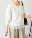 《人気シリーズ/9色》スウェットライクVニット