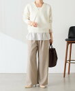 《人気シリーズ/9色》スウェットライクVニット