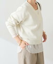 《人気シリーズ/9色》スウェットライクVニット