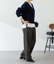 《人気シリーズ/9色》スウェットライクVニット