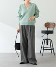 《人気シリーズ/9色》スウェットライクVニット