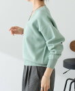 《人気シリーズ/9色》スウェットライクVニット