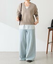 《人気シリーズ/9色》スウェットライクVニット