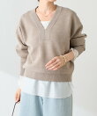 《人気シリーズ/9色》スウェットライクVニット