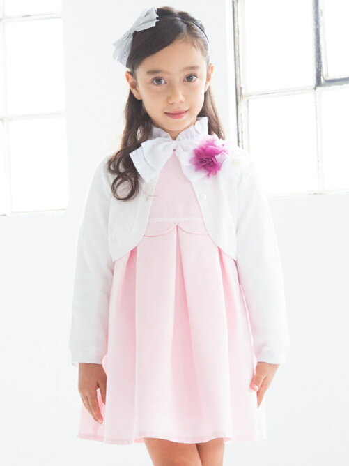 Bebe Online Store ニット ボレロ コットン オーガンジー スカラプ カット ワンピース セット 110cm 130cm Rakuten Fashion 楽天ファッション 旧楽天ブランドアベニュー 3072