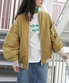 【SALE／80%OFF】VENCE share style ナイロンビッグシルエットMA-1 ヴァンス エクスチェンジ ジャケット・アウター ブルゾン・ジャンパー ネイビー レッド ベージュ