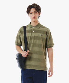 【SALE／30%OFF】LACOSTE パイル地切り替え同色ボーダーポロシャツ ラコステ トップス ポロシャツ ネイビー カーキグリーン ホワイト ブラック【送料無料】