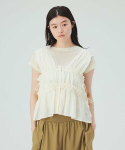 BEAMS HEART WOMEN �V���[�����O ���{�� �u���E�X 26SS �E�H�b�V���u�� ���C���[�h �M���U�[ �C�[�W�[�P�A �􂦂� �r�[���X �n�[�g �g�b�v�X �V���c�E�u���E�X �x�[�W�� �u���[ �u���b�N �z���C�g
