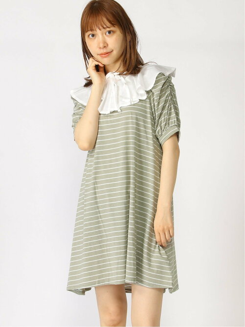 Wego Wego L 付けエリsetボーダーチュニックワンピース Rakuten Fashion 楽天ファッション 旧楽天ブランドアベニュー Db5074