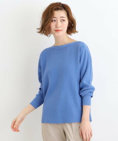 【SALE／28%OFF】grove ハイツイストコットン混ボートネックプルオーバー グローブ トップス ニット ブルー ホワイト レッド