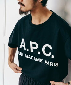 EDIFICE 【A.P.C. / アーペーセー】別注 オーバーサイズ ロゴプリント Tシャツ エディフィス トップス カットソー・Tシャツ ブラック グレー ホワイト グリーン レッド【送料無料】