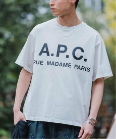 EDIFICE 《再予約》【A.P.C. / アーペーセー】別注 オーバーサイズ ロゴプリント Tシャツ エディフィス トップス カットソー・Tシャツ ホワイト ブラック グレー グリーン レッド【送料無料】