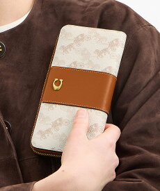 COACH 【公式】エッセンシャル スリム アコーディオン ジップ ウォレット・ホース アンド キャリッジ プリント コーチ 財布・ポーチ・ケース 財布 ホワイト【送料無料】
