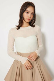 【SALE／50%OFF】rienda バックリボンアルパカミックスニットトップス リエンダ トップス ニット ホワイト ピンク ブラウン