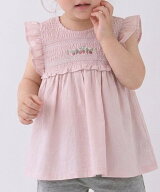 【SALE／60%OFF】petit main 【リンク】いちご刺しゅうシャーリングチュニック ナルミヤオンライン ワン…