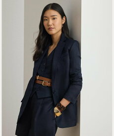 LAUREN RALPH LAUREN リネンブレンド ツイル ブレザー ラルフローレン ジャケット・アウター テーラードジャケット・ブレザー ネイビー【送料無料】