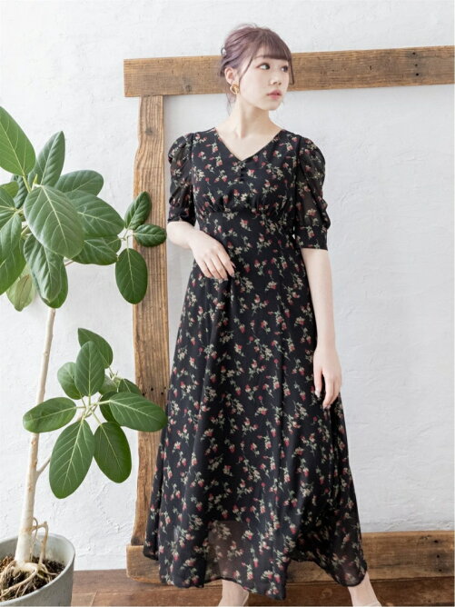 Clear 5分袖花柄ワンピース Rakuten Fashion 楽天ファッション 旧楽天ブランドアベニュー Cj4077