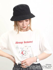 Samansa Mos2 blue 【Disney】くまのプーさん/ロゴ*アートTシャツ サマンサモスモス トップス カットソー・Tシャツ ホワイト ネイビー