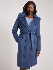 【SALE／60%OFF】GUESS (W)Brenda Wrap Coat ゲス ジャケット・アウター チェスターコート ブルー ベージュ【送料無料】