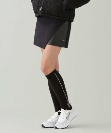 【SALE／70%OFF】NANO universe モールスキンフェイクレザー切り替え台形スカート ナノユニバース スカート ミディアムスカート ブラック【送料無料】