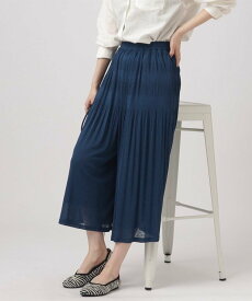 【SALE／41%OFF】SHOO・LA・RUE ふんわり軽やかに揺れる シフォンプリーツスカーチョ シューラルー パンツ その他のパンツ ブルー ネイビー ホワイト