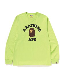 A BATHING APE COLLEGE LS TEE ア ベイシング エイプ トップス カットソー・Tシャツ ホワイト ブラック グリーン ネイビー レッド グレー ブルー ブラウン【送料無料】