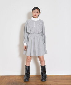 【SALE／40%OFF】Lovetoxic 長袖トラックワンピース ナルミヤオンライン ワンピース・ドレス ワンピース グレー ベージュ