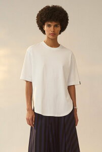 UJOH Curve Hem Half Sleeve T �E�W���[ �g�b�v�X �J�b�g�\�[�ET�V���c �z���C�g �u���b�N�y���������z