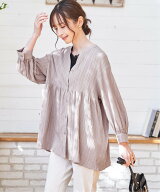 【SALE／40%OFF】ikka 冷感楊柳バンドカラーシャツ イッカ ワンピース・ドレス チュニック ブルー グレー
