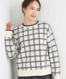 【SALE／20%OFF】SHOO・LA・RUE 【洗濯機可/S-LL】クラシックなチェック柄が目を惹く 柔らかニット シューラルー トップス ニット グレー ホワイト ブラウン ブラック