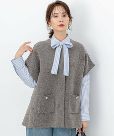 組曲 【WEB限定】プレーティングニットアウタージレ クミキョク トップス ベスト・ジレ ブラウン ブラック【送料無料】