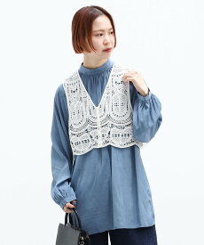 BEAMS HEART WOMEN BEAMS HEART / レースベスト レイヤード ブラウス 24SS ビームス ハート トップス シャツ・ブラウス【送料無料】