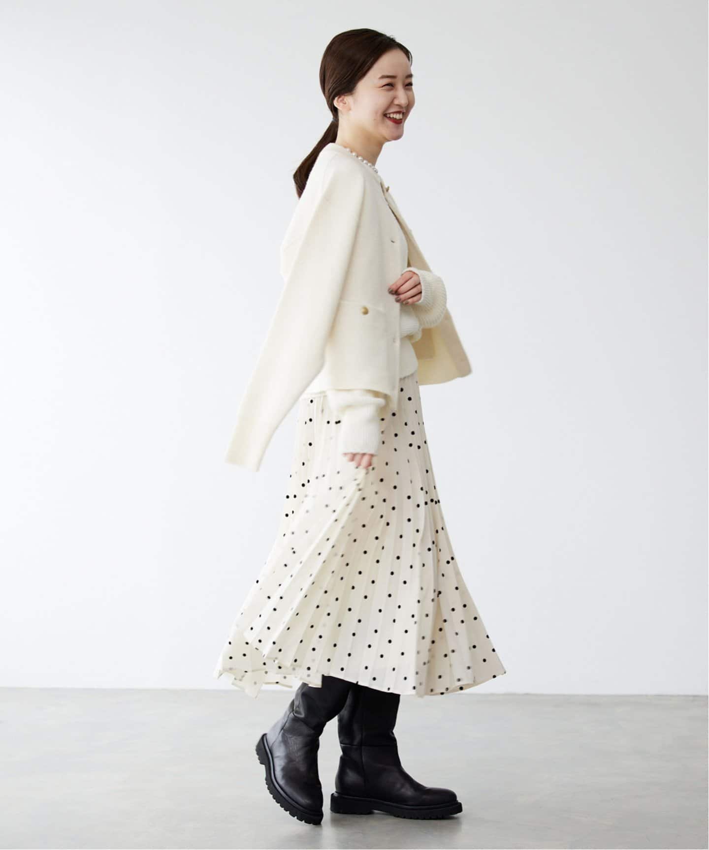 IENA｜《追加予約》ランダムドットプリーツスカート | Rakuten Fashion 