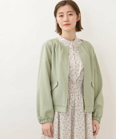 【SALE／29%OFF】grove 手軽に綺麗に!ドライタッチなノーカラーブルゾン! グローブ ジャケット・アウター ブルゾン・ジャンパー ホワイト ブラック カーキ