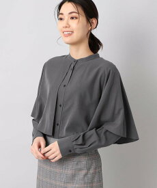 【SALE／70%OFF】UNTITLED 【華やかトップス/洗える】ケープデザイン ブラウス アンタイトル トップス シャツ・ブラウス ホワイト グレー ピンク【送料無料】