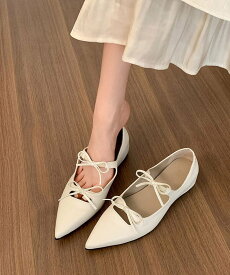 【SALE／30%OFF】miniministore ダブルリボンパンプス美脚ポインテッドトゥ ミニミニストア シューズ・靴 パンプス ブラック シルバー ホワイト【送料無料】