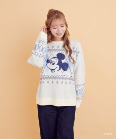 【SALE／20%OFF】Areeam ミッキー/ミニー/アーガイルニットプルオーバー アリーム トップス ニット ピンク【送料無料】