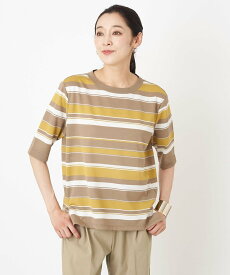 【SALE／50%OFF】GEORGES RECH マルチボーダードロップショルダーカットソー ジョルジュ・レッシュ トップス カットソー・Tシャツ【送料無料】