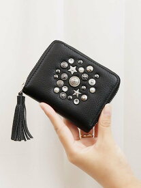 perche ミニ財布 コンパクト ペルケ perche / マルチスタッズ・ジャバラカードウォレット アンビリオン 財布・ポーチ・ケース コインケース・小銭入れ・札入れ グレー ゴールド シルバー ブラック【送料無料】