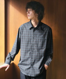 【SALE／40%OFF】UNITED ARROWS green label relaxing TRフラノ パターン ジャストルーズ レギュラーカラー シャツ ユナイテッドアローズ グリーンレーベルリラクシング トップス シャツ・ブラウス ネイビー グレー【送料無料】