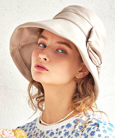 TOCCA 【UV90%カット・吸水速乾・抗菌防臭・接触冷感・洗える・サイズ調整可】BIG RIBBON WIDE BRIM HAT ハット トッカ 帽子 ハット ベージュ ブラック【送料無料】