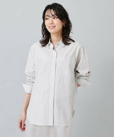 【SALE／30%OFF】UNTITLED 【着回しトップス/洗える】コットンストライプ ベーシックシャツ アンタイトル トップス シャツ・ブラウス ホワイト パープル ブルー【送料無料】