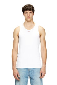 DIESEL メンズ タンクトップ ワンポイント ディーゼル トップス ノースリーブ・タンクトップ ホワイト ブラック【送料無料】