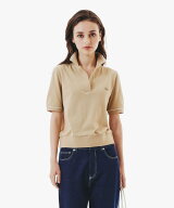 【SALE／30%OFF】LACOSTE スキッパーネックポロシャツ ラコステ トップス ポロシャツ ベージュ ネイビー …