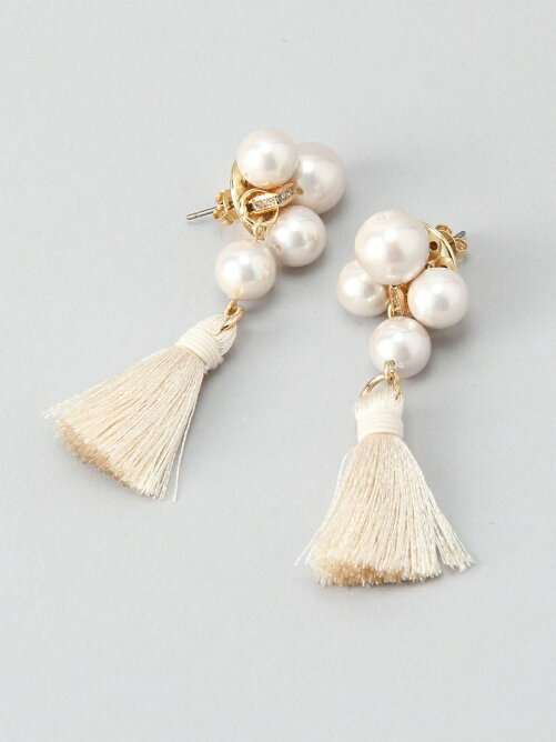 Anemone 貝パールと小粒ビジューのミニタッセルピアス パンケット Rakuten Fashion 楽天ファッション 旧楽天ブランドアベニュー Q