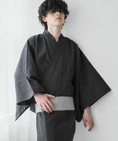 Rocky Monroe しじら織りワンタッチ帯付きメンズ浴衣 ロッキーモンロー 着物・浴衣・和装小物 浴衣 ブラック ホワイト ネイビー グレー ブラウン【送料無料】