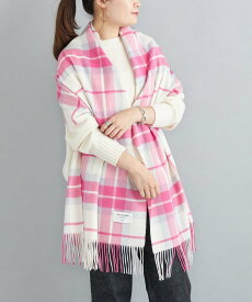 【SALE／50%OFF】SHIPS WOMEN チェック カシミヤ ストール 22FW pink シップス ファッション雑貨 マフラー・ストール・ネックウォーマー ピンク【送料無料】