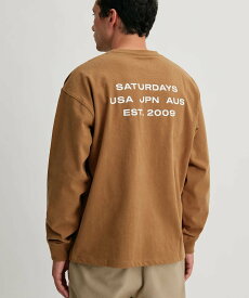 Saturdays NYC Max Weight LS Tee サタデーズ　ニューヨークシティ トップス カットソー・Tシャツ ネイビー ブラック ベージュ ブラウン ホワイト【送料無料】