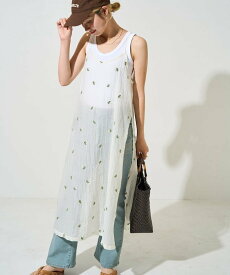 FREAK'S STORE シアー 小花柄 刺繍 キャミワンピース【限定展開】 フリークスストア ワンピース・ドレス ワンピース ブラック ベージュ【送料無料】